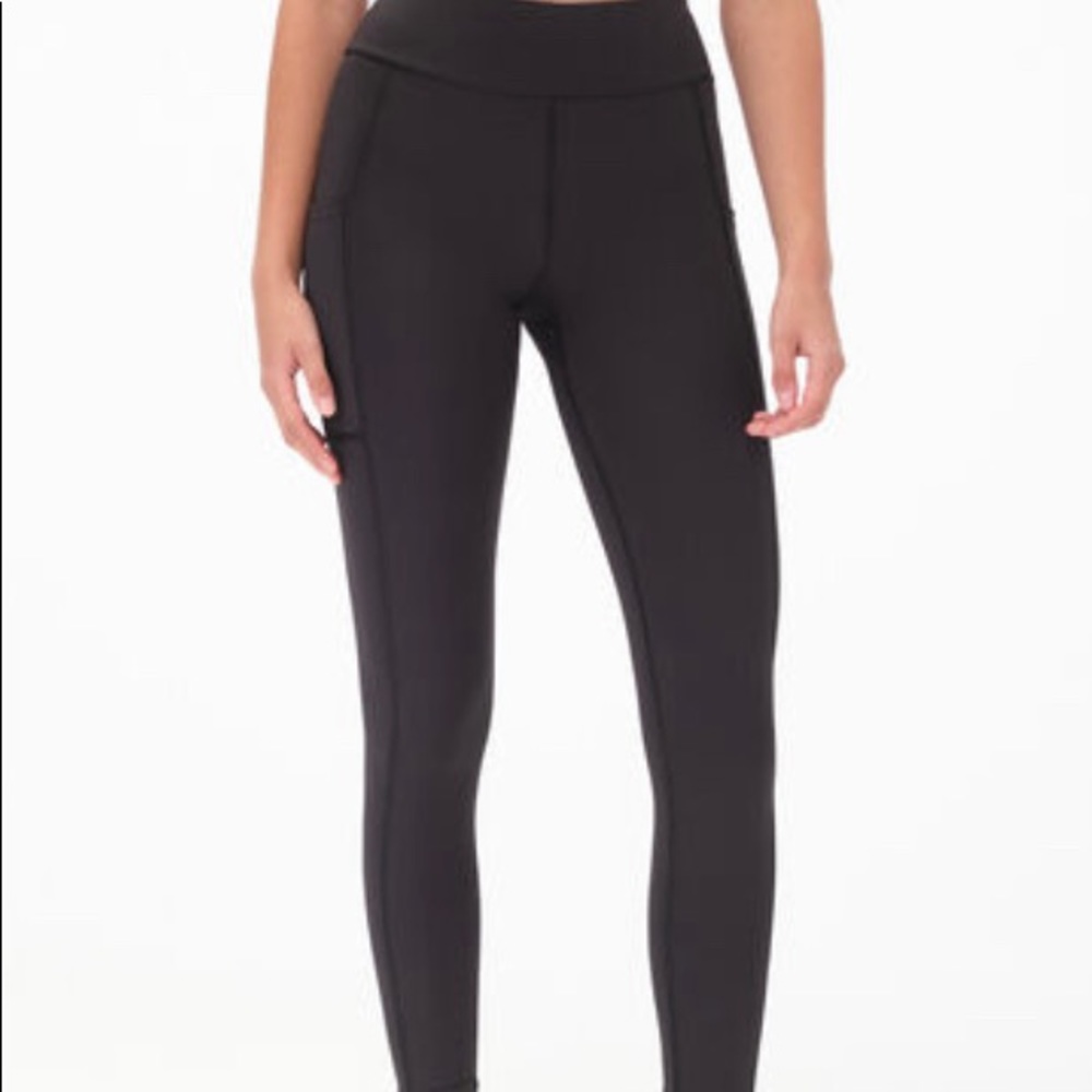 Aero Black Full Length Leggings Stitch Details